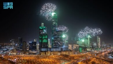 ألعاب نارية في سماء الرياض خلال احتفالات اليوم الوطني السعودي - صورة أرشيفية من واس