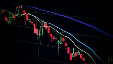 شاشات تداول وأسعار في الأسواق المالية العالمية