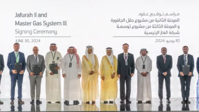 مراسم توقيع عقود توسع أرامكو في مشروع الجافورة وشبكة الغاز الرئيسية