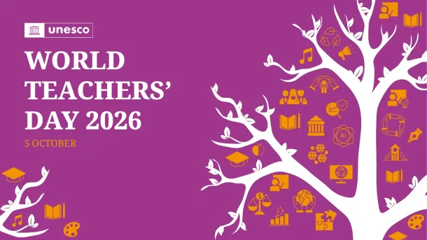 اليوم العالمي للمعلمين 2026 في 5 أكتوبر - تصميم رسمي لليونسكو